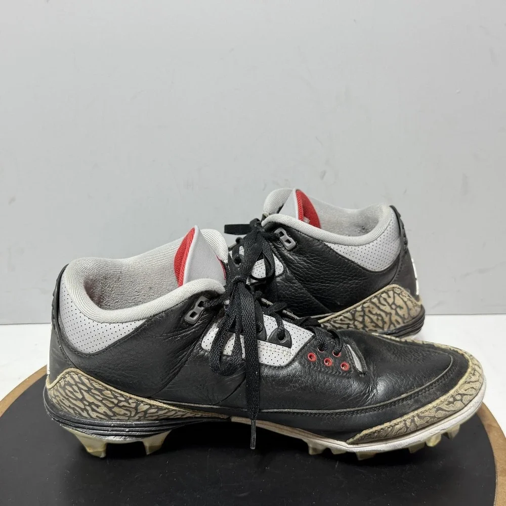 Jordan Baseball Cleats Shoes Mens 12 Black Gray Red Elephant Print FZ8626-001